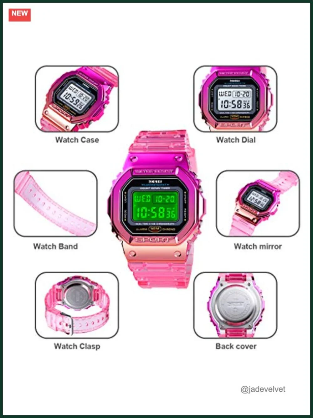 Gosasa Digital Sports Watch Wristwatches Waterproof for Women